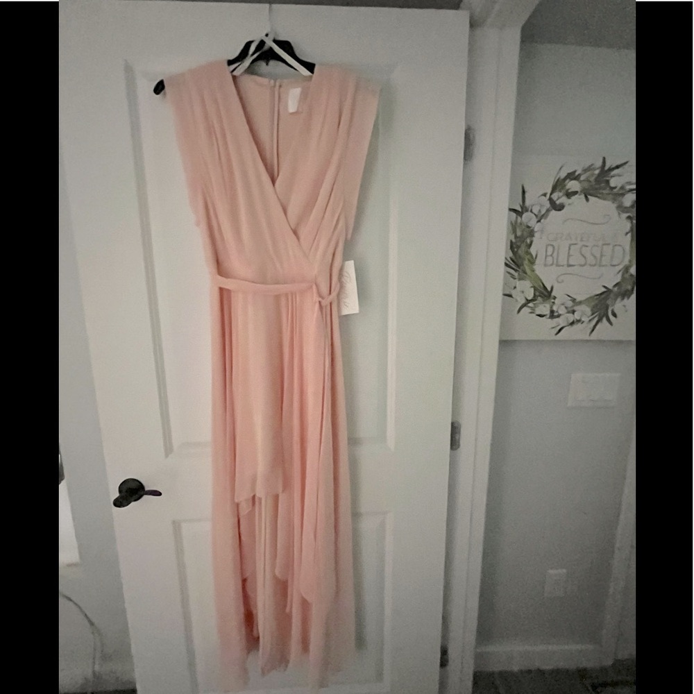 Reverie High Low Dress 12 NWT blush